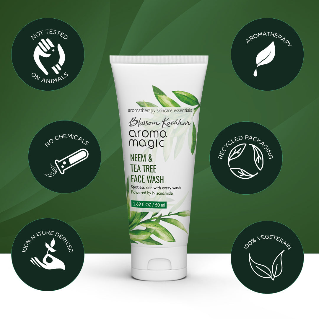 Neem and Tea Tree Niacinamide Face Wash For Oily & Acne Prone Skin Aroma Magic