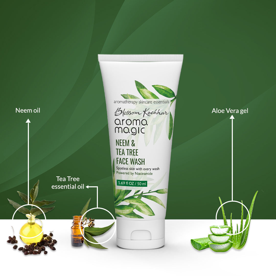 Neem and Tea Tree Niacinamide Face Wash For Oily & Acne Prone Skin Aroma Magic