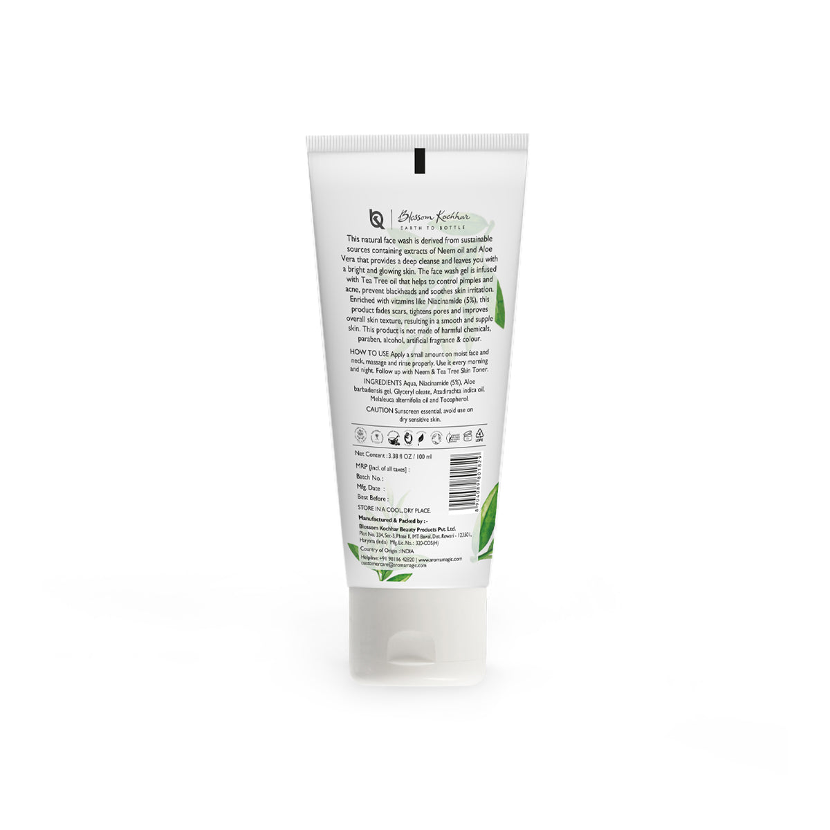 Neem and Tea Tree Niacinamide Face Wash For Oily & Acne Prone Skin Aroma Magic