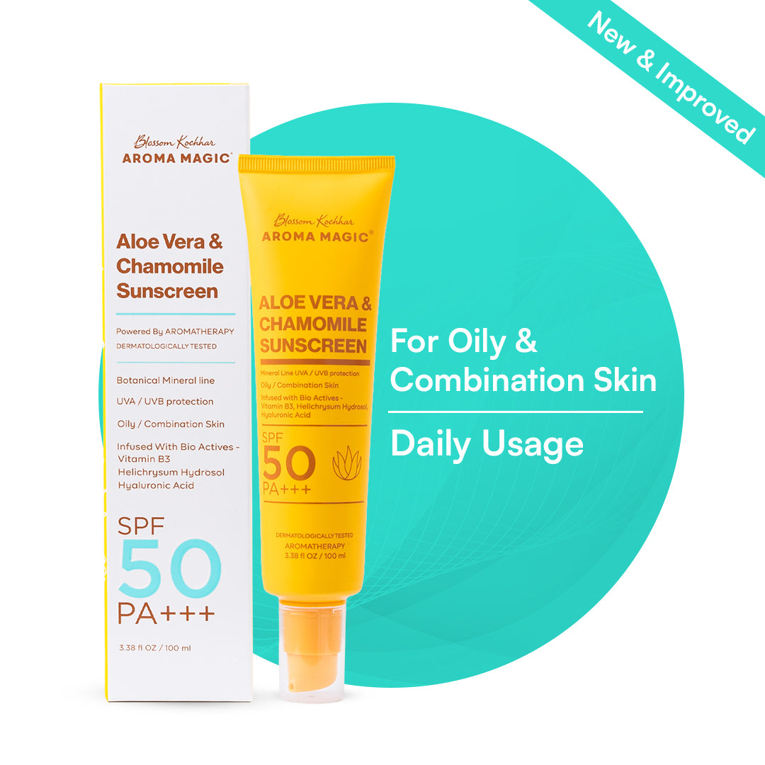 Aloe Vera & Chamomile Sunscreen SPF 50 PA+++ | Aroma Magic