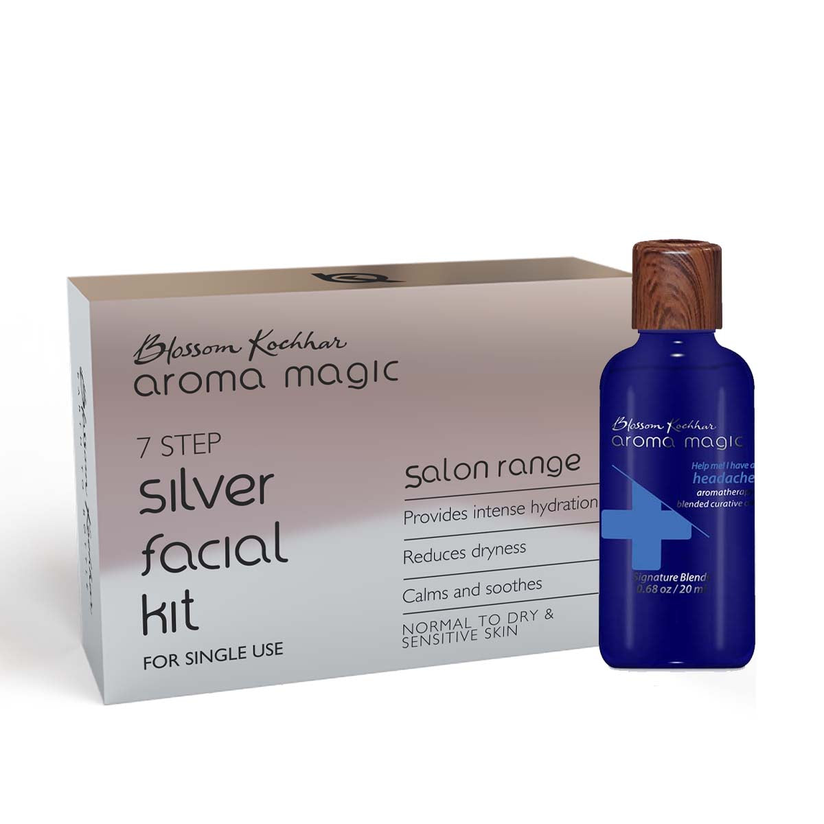 Silver Facial Kit with Headache Relief Oil Combo